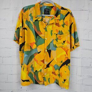 STANCE YOTO SHIRT Mens XL Colorful Viscose Short Sleeve Button Collar Hawaiian